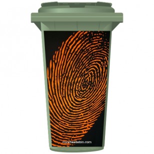 Orange Finger Print Wheelie Bin Sticker Panel